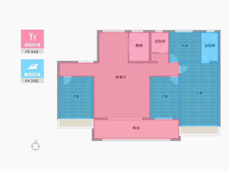 山东省-聊城市-天宸一品小区-127.22-户型库-动静分区