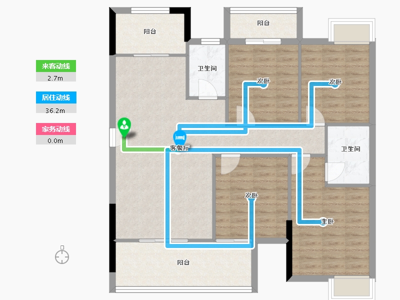 福建省-龙岩市-江南名府-105.60-户型库-动静线