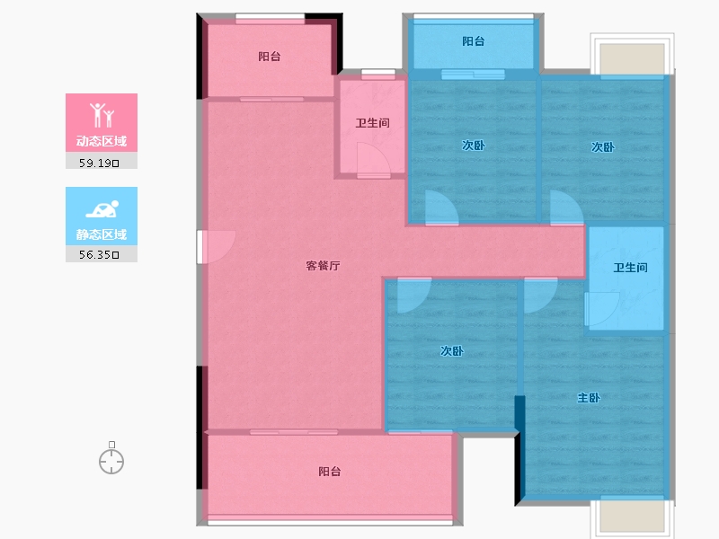 福建省-龙岩市-江南名府-105.60-户型库-动静分区