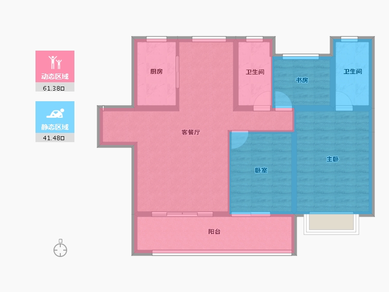 甘肃省-天水市-翰府金城-92.29-户型库-动静分区