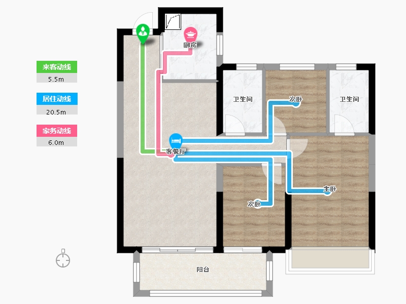 陕西省-咸阳市-泰禾富凤凰府-79.53-户型库-动静线