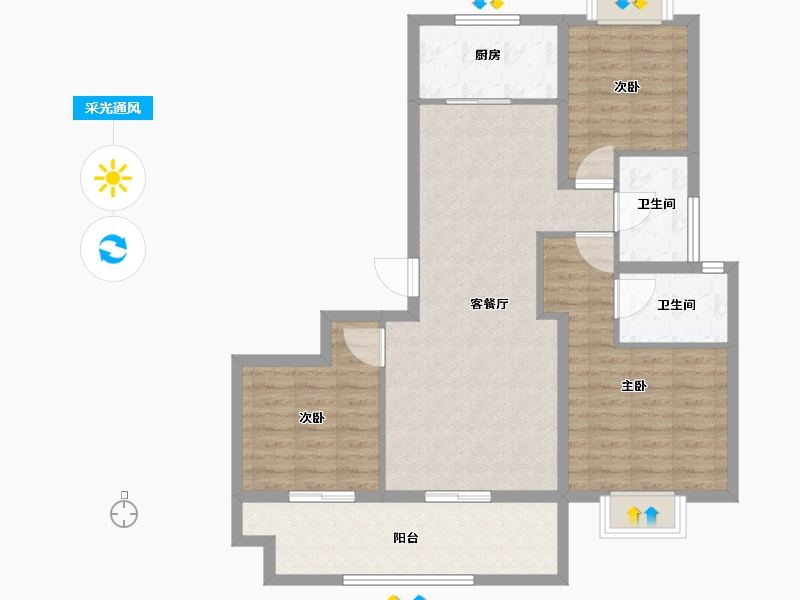 河南省-驻马店市-东青颐和天境-92.12-户型库-采光通风