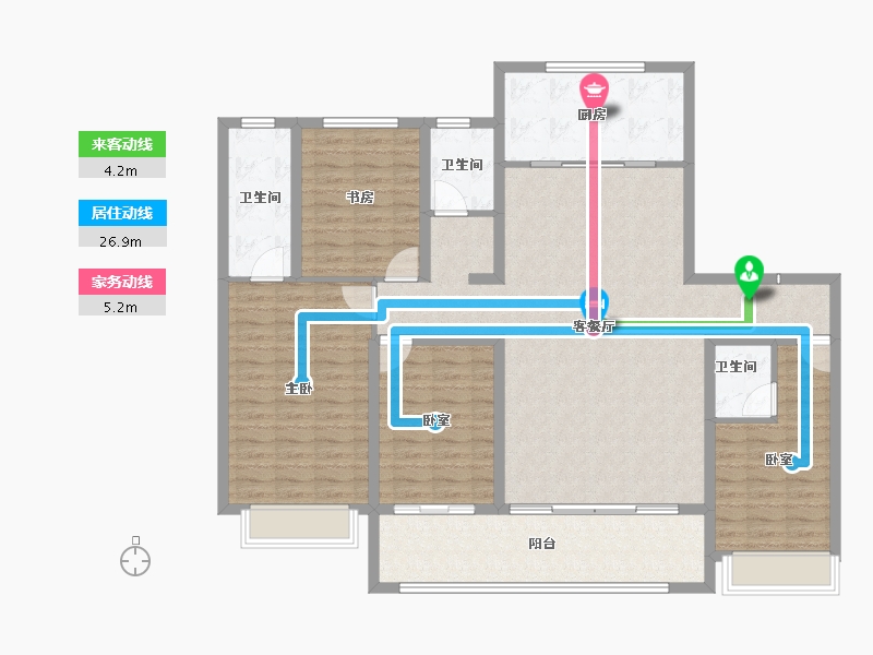 山东省-烟台市-天府君澜-142.40-户型库-动静线