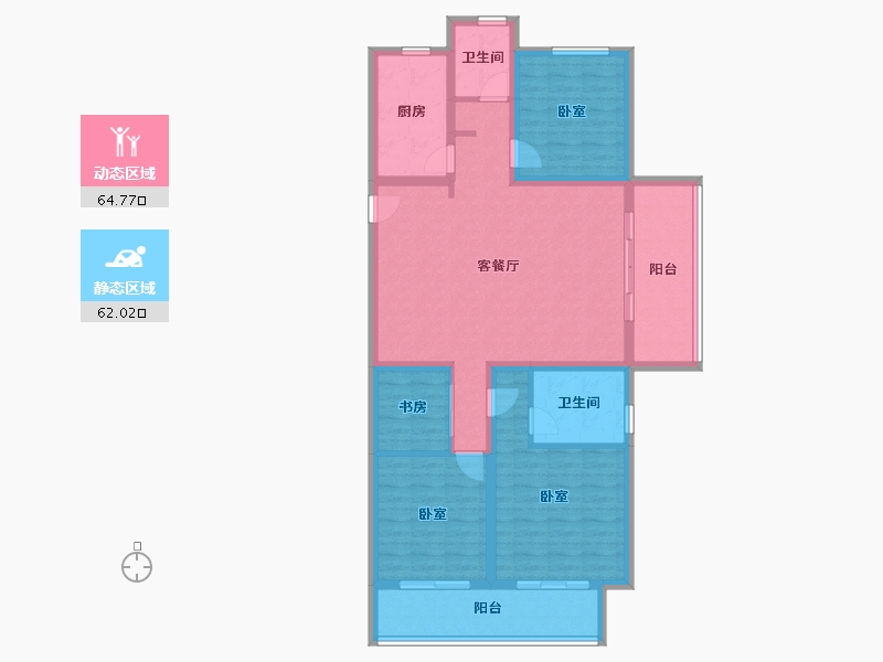 陕西省-咸阳市-朗诗渭城府-113.60-户型库-动静分区