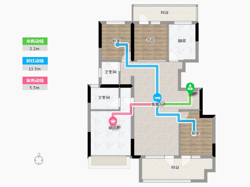 山东省-烟台市-鲁商蓬莱印象-101.60-户型库-动静线