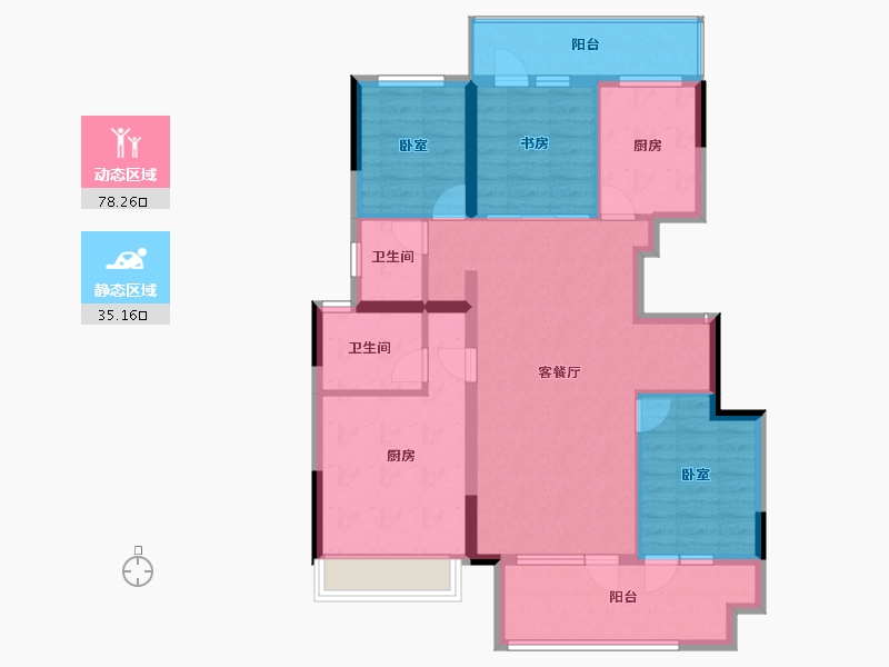 山东省-烟台市-鲁商蓬莱印象-101.60-户型库-动静分区