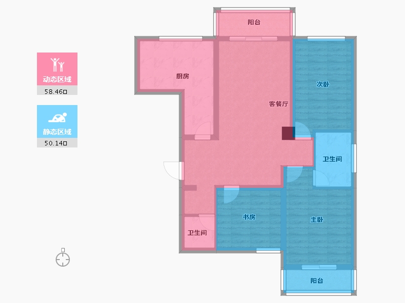 河南省-南阳市-安和康居-96.56-户型库-动静分区