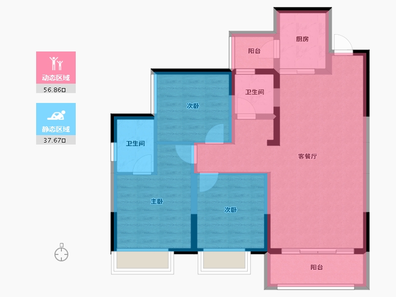 四川省-成都市-建泰御嘉花苑-84.03-户型库-动静分区