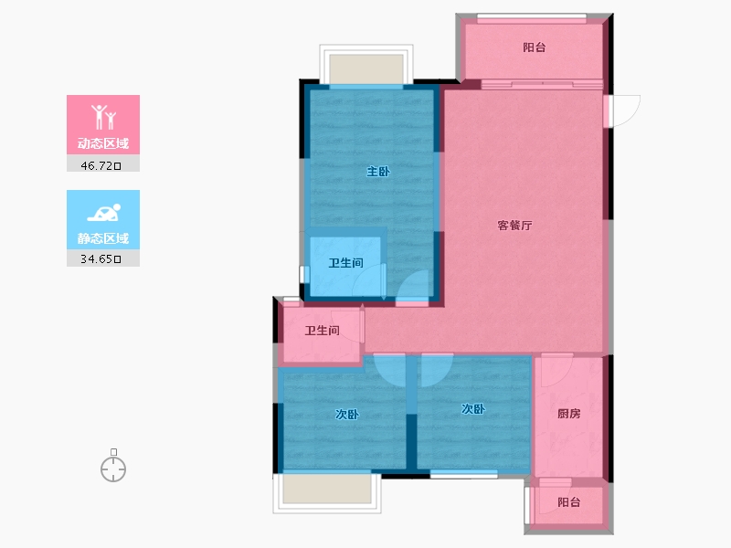 四川省-成都市-建泰御嘉花苑-72.13-户型库-动静分区