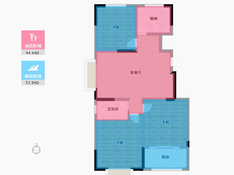 山东省-聊城市-民生·赛雅世纪城-88.09-户型库-动静分区