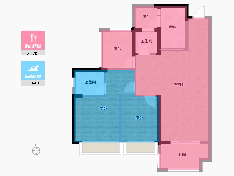 广东省-惠州市-金科颐景园-74.91-户型库-动静分区