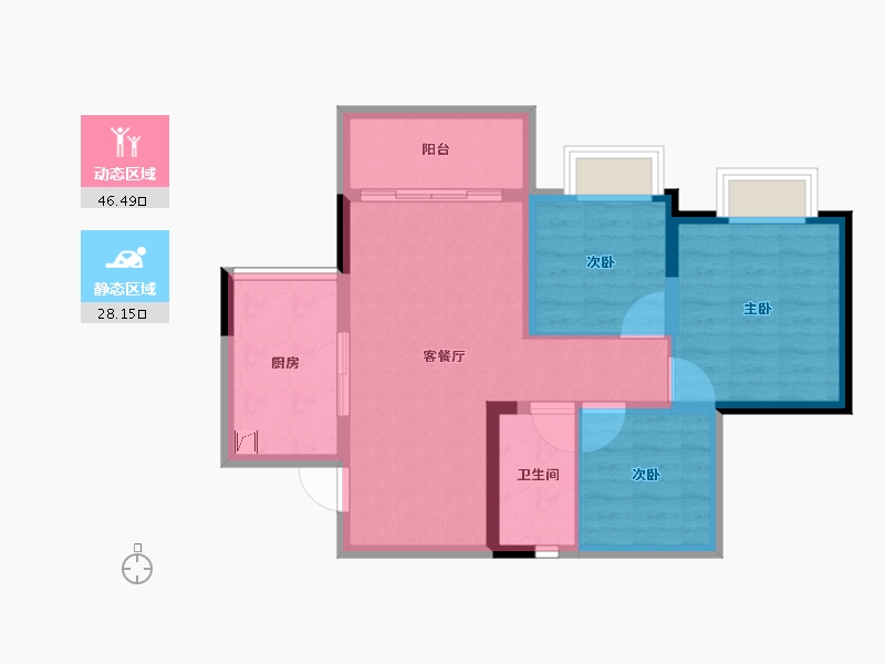 四川省-内江市-万晟清溪樾-66.17-户型库-动静分区