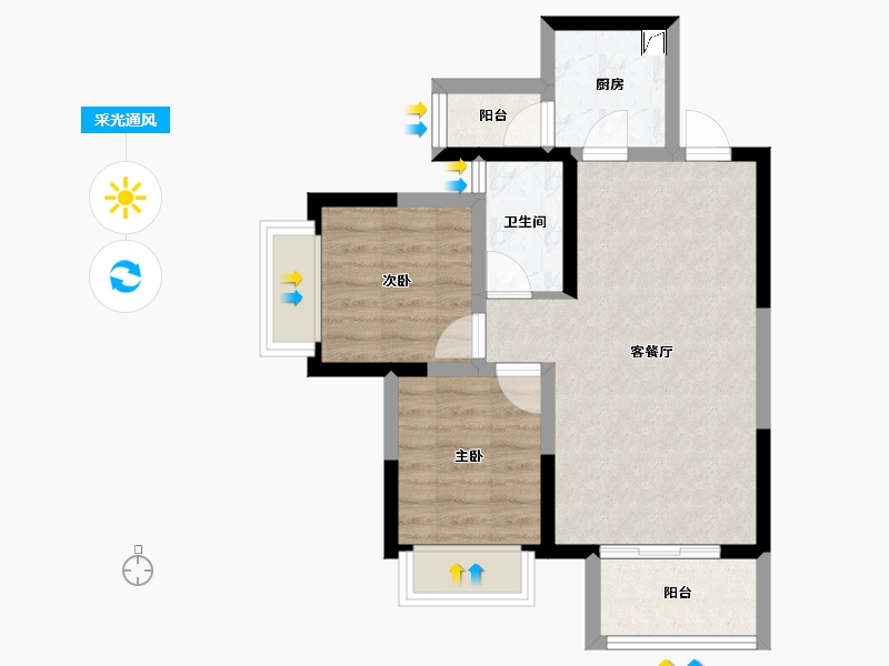 四川省-成都市-建泰御嘉花苑-53.06-户型库-采光通风