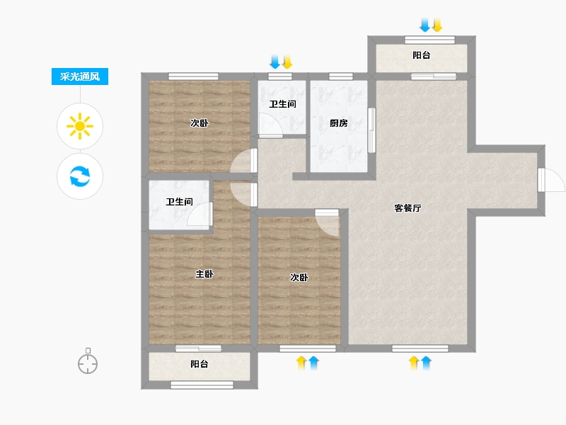 甘肃省-平凉市-崇文书苑-97.93-户型库-采光通风