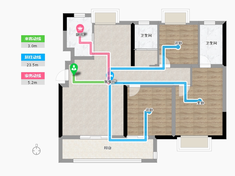 江西省-抚州市-成功郡-89.60-户型库-动静线