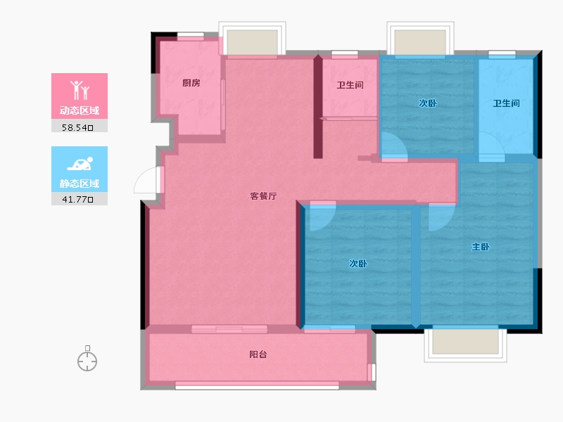 江西省-抚州市-成功郡-89.60-户型库-动静分区