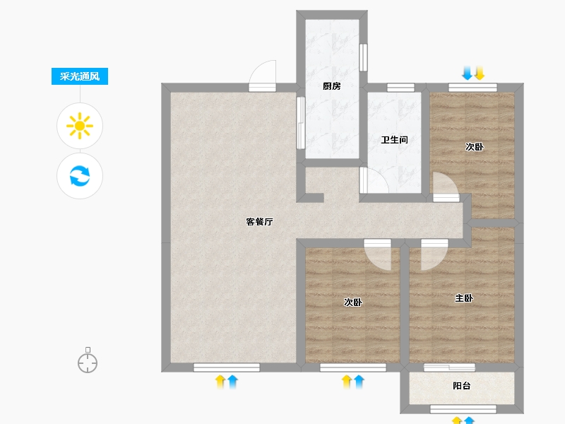 甘肃省-平凉市-崇文书苑-79.32-户型库-采光通风