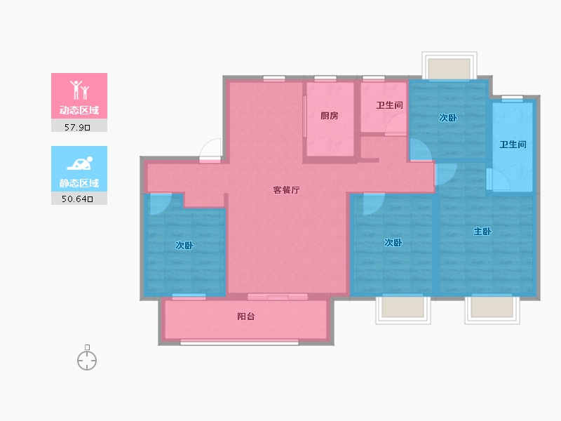 江西省-抚州市-喜乐壹号院-96.81-户型库-动静分区