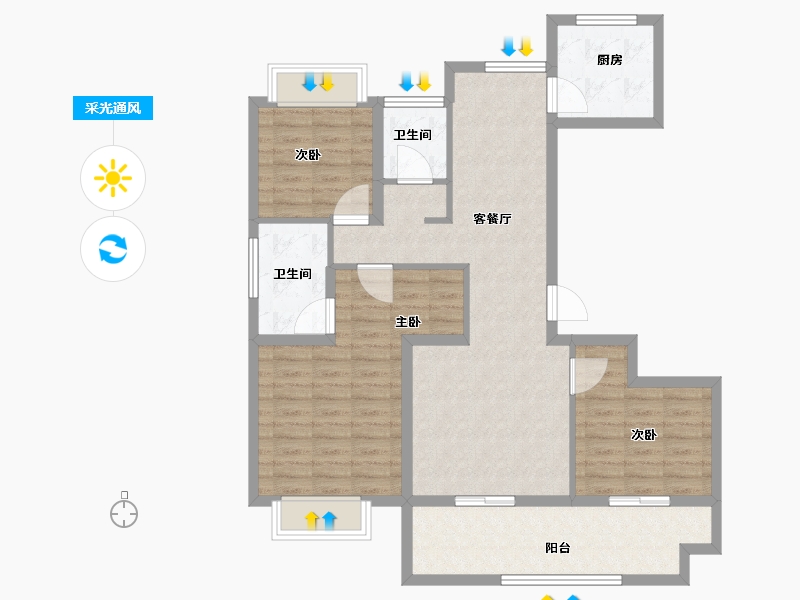 河南省-驻马店市-东青颐和天境-99.21-户型库-采光通风