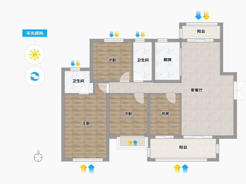 湖南省-长沙市-中交中央公园-115.00-户型库-采光通风