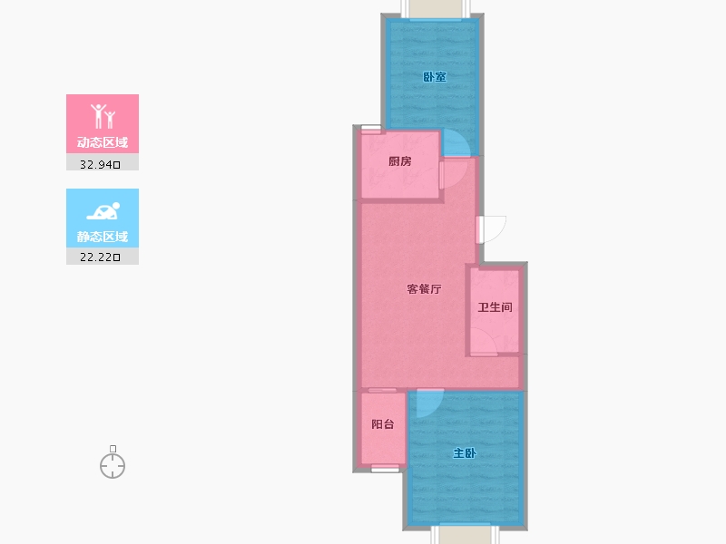 河北省-唐山市-鹭港-西区-66.70-户型库-动静分区