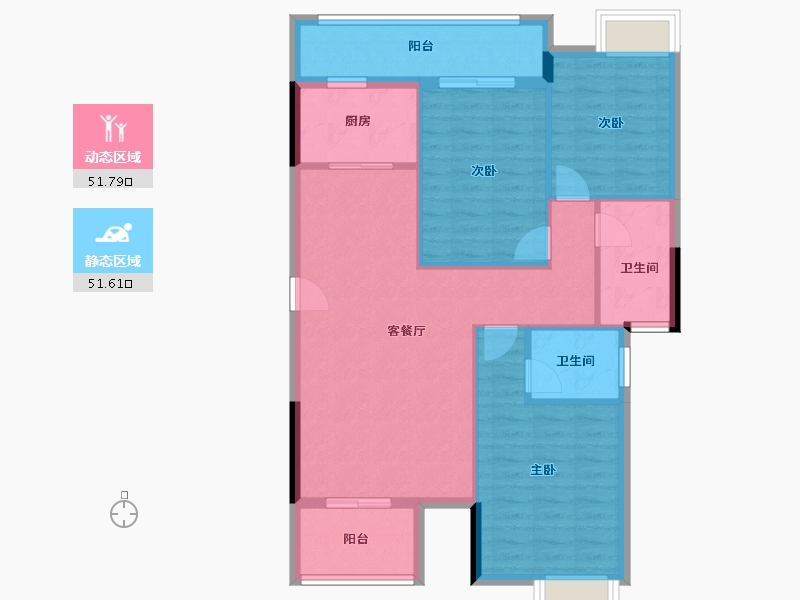 福建省-龙岩市-江南名府-93.60-户型库-动静分区