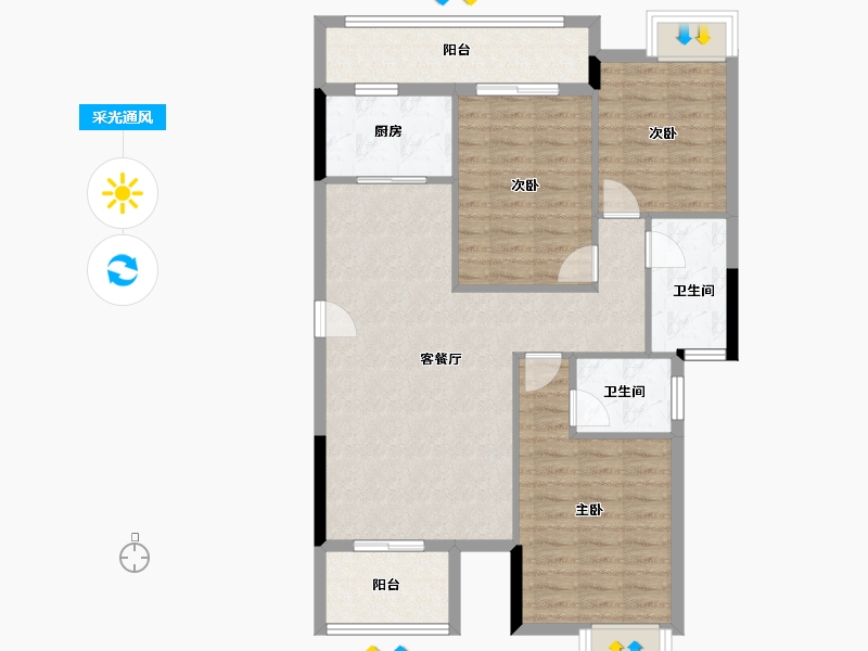 福建省-龙岩市-江南名府-93.60-户型库-采光通风