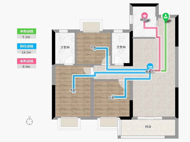 江西省-抚州市-成功郡-76.80-户型库-动静线