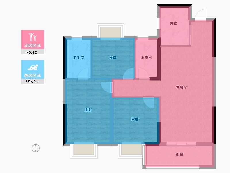 江西省-抚州市-成功郡-76.80-户型库-动静分区