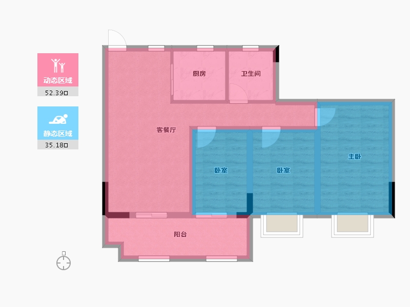 江西省-抚州市-中央星城世袭-77.69-户型库-动静分区