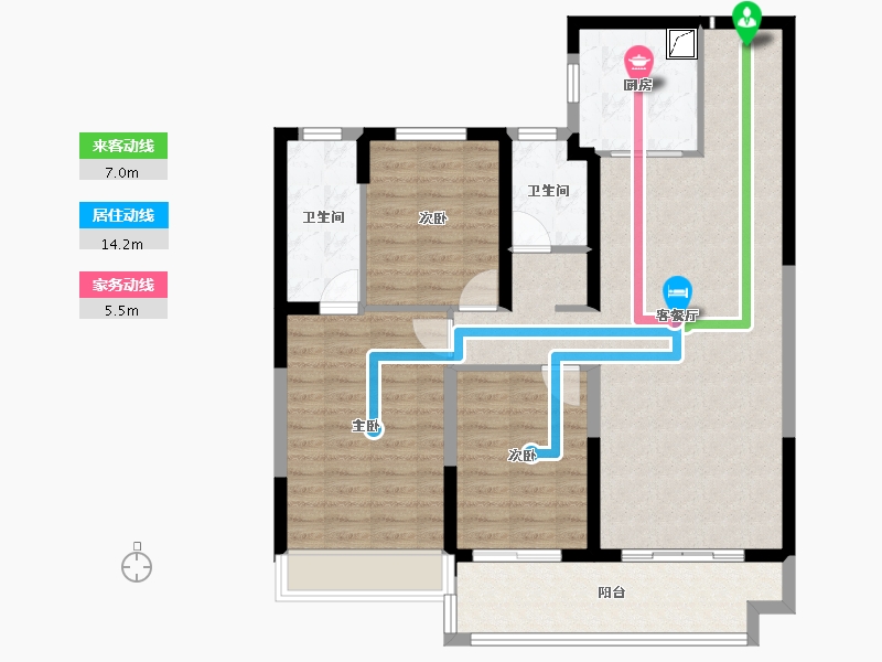 陕西省-咸阳市-泰禾富凤凰府-101.63-户型库-动静线