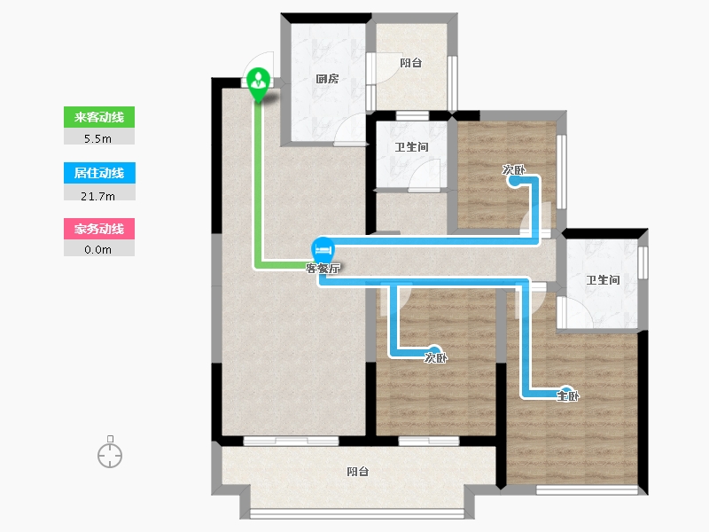 四川省-宜宾市-华润公园九里-93.06-户型库-动静线