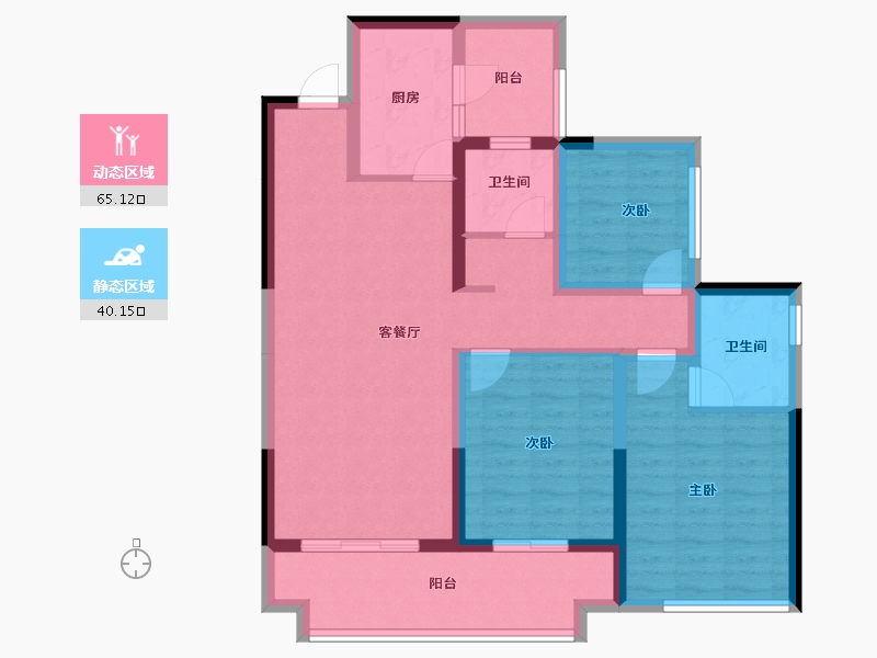 四川省-宜宾市-华润公园九里-93.06-户型库-动静分区