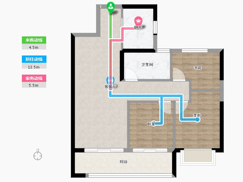 甘肃省-天水市-翰府金城-73.38-户型库-动静线