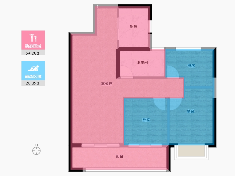 甘肃省-天水市-翰府金城-73.38-户型库-动静分区