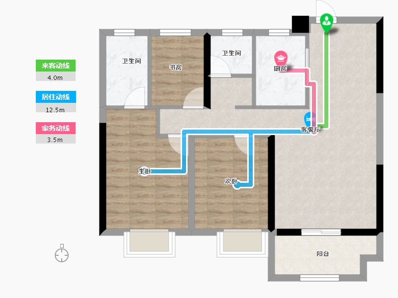 江西省-抚州市-学府里-76.80-户型库-动静线