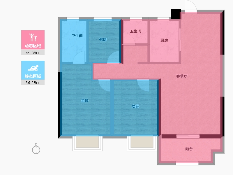 江西省-抚州市-学府里-76.80-户型库-动静分区