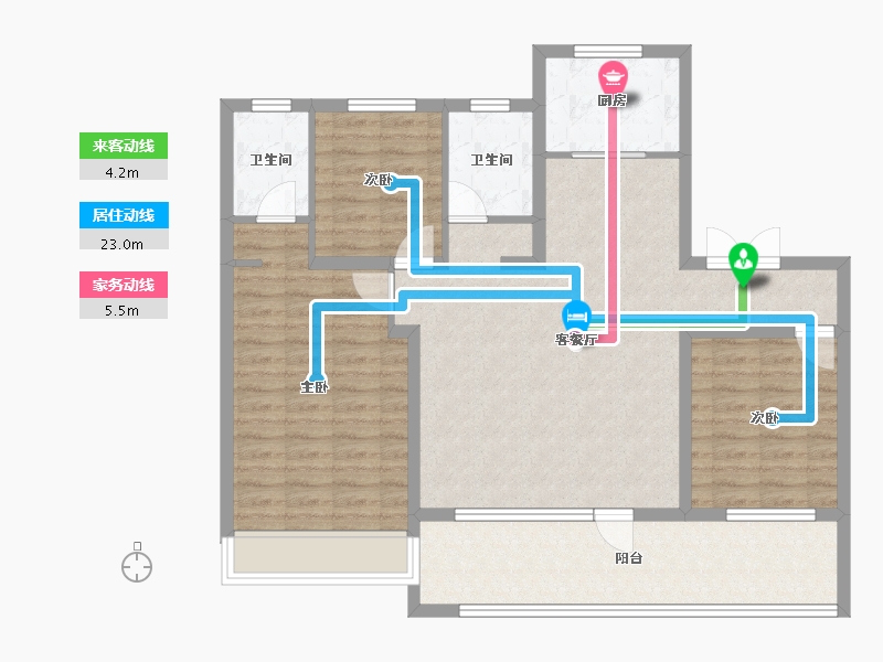 山东省-聊城市-天宸一品小区-103.27-户型库-动静线