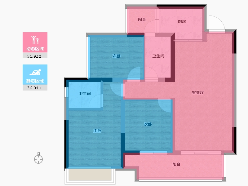 四川省-宜宾市-绿地宜宾城际空间站-78.77-户型库-动静分区