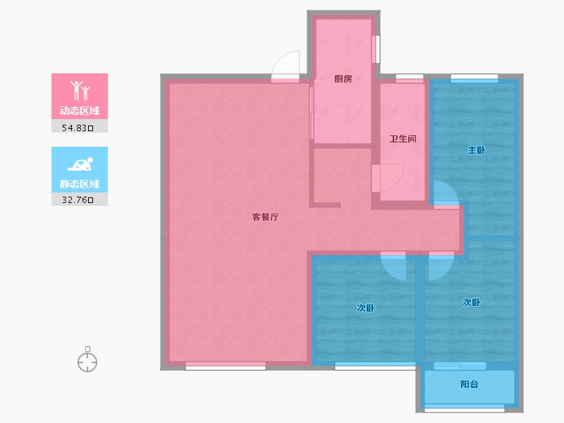 甘肃省-平凉市-崇文书苑-77.57-户型库-动静分区