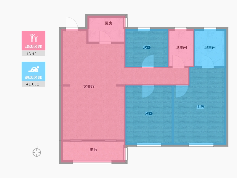 浙江省-温州市-华鸿江山壹号-83.00-户型库-动静分区