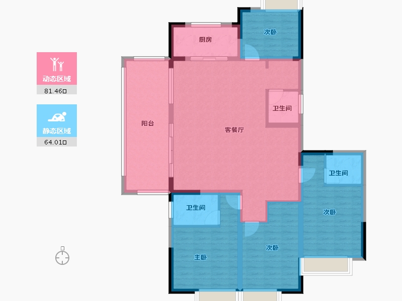 河南省-南阳市-淅川滨河府-131.26-户型库-动静分区