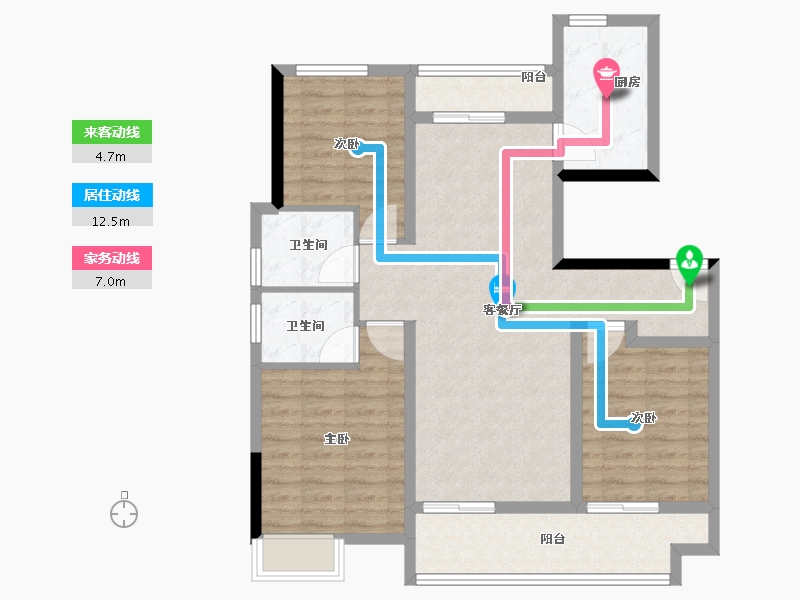 安徽省-亳州市-绿城·亳州蘭园-94.40-户型库-动静线