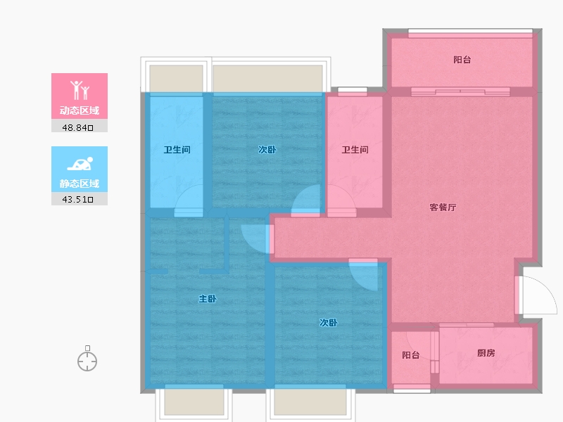 四川省-成都市-彭州万达广场-81.46-户型库-动静分区