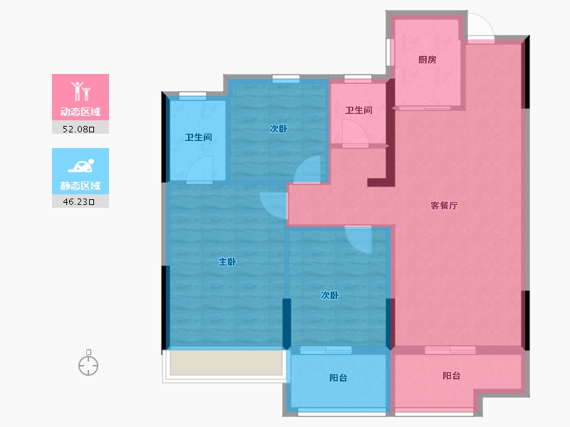 湖北省-恩施土家族苗族自治州-交投逸晴湾-88.16-户型库-动静分区