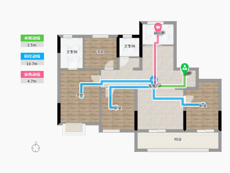 浙江省-金华市-望辰府-102.00-户型库-动静线