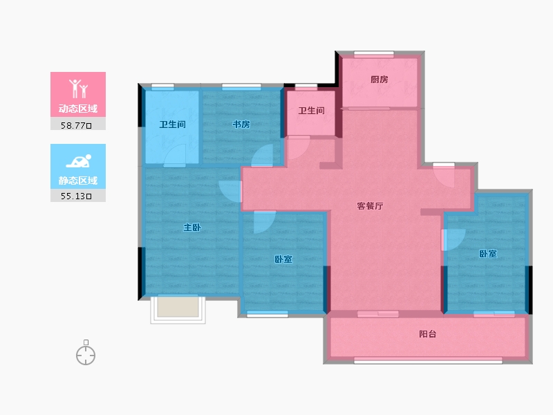 浙江省-金华市-望辰府-102.00-户型库-动静分区