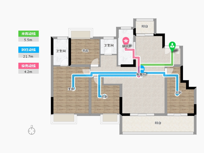 江苏省-镇江市-美的·君兰悦-113.60-户型库-动静线