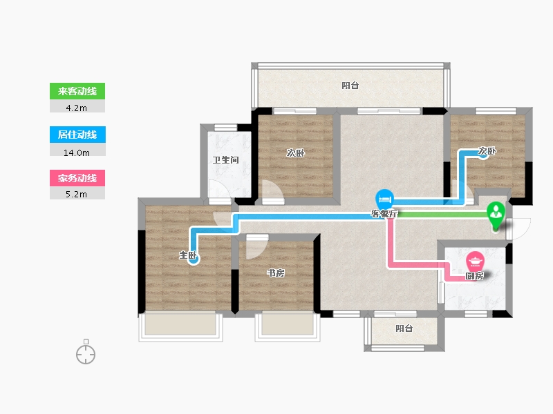 四川省-宜宾市-绿地宜宾城际空间站-89.71-户型库-动静线