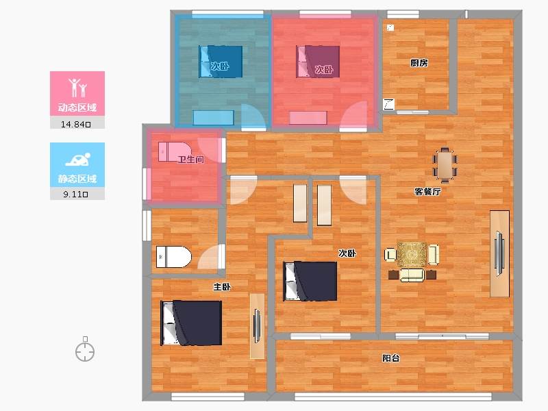 青海省-西宁市-蘭悦·君品-103.19-户型库-动静分区